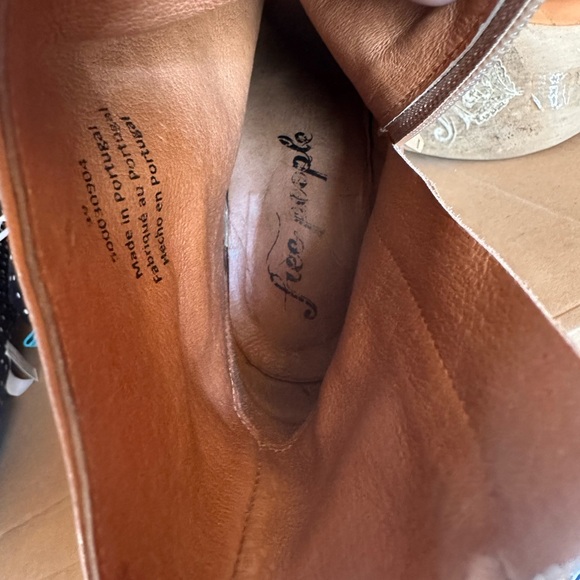 Free People Leather Nicola Ankle Boots Camel Tan Brown Sz 39 - Picture 8 of 9